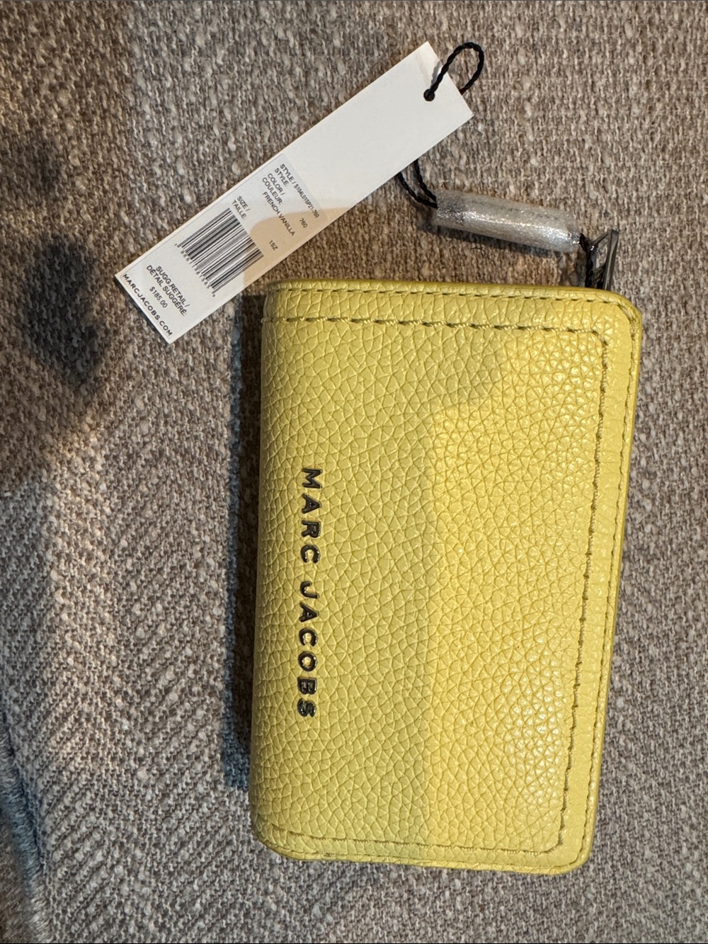 Marc Jacobs Citrine Pebbled Leather Card Case